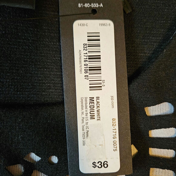 Worthington Cut Out Tank Top Black White Sleeveless Women’s Size Medium NWT - Picture 6 of 9